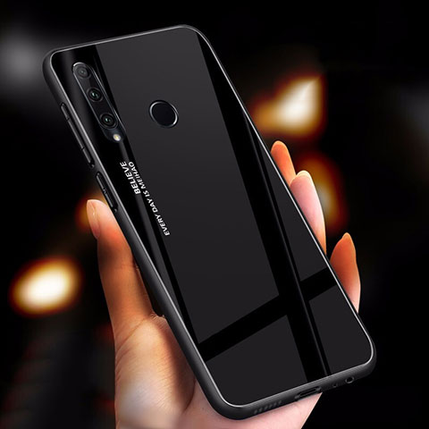 Carcasa Bumper Funda Silicona Espejo Gradiente Arco iris para Huawei Honor 20E Negro