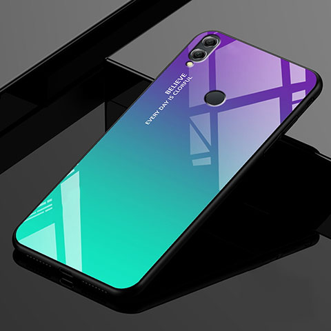 Carcasa Bumper Funda Silicona Espejo Gradiente Arco iris para Huawei Honor 8X Max Verde