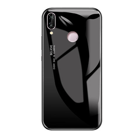 Carcasa Bumper Funda Silicona Espejo Gradiente Arco iris para Huawei Honor Play Negro