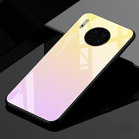 Carcasa Bumper Funda Silicona Espejo Gradiente Arco iris para Huawei Mate 30 Oro