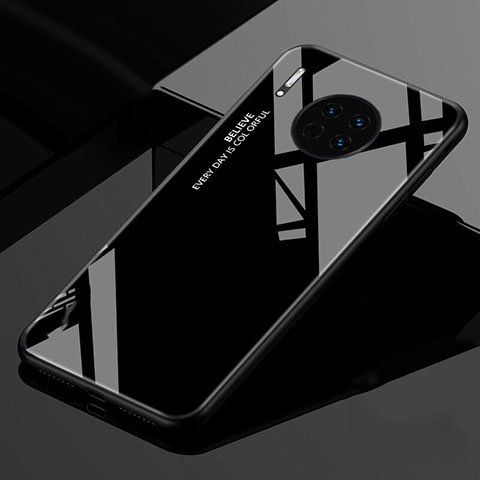 Carcasa Bumper Funda Silicona Espejo Gradiente Arco iris para Huawei Mate 30 Pro Negro
