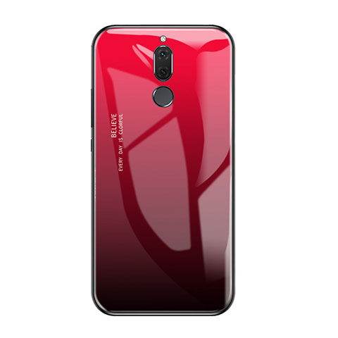 Carcasa Bumper Funda Silicona Espejo Gradiente Arco iris para Huawei Nova 2i Rojo