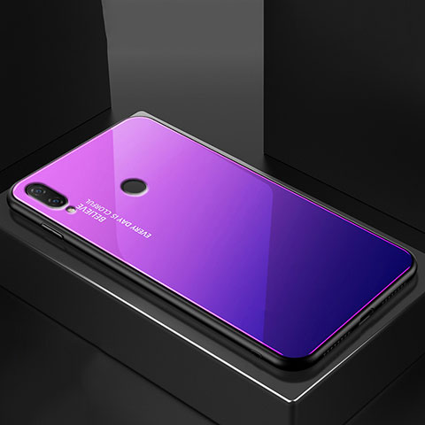 Carcasa Bumper Funda Silicona Espejo Gradiente Arco iris para Huawei Nova 3e Azul