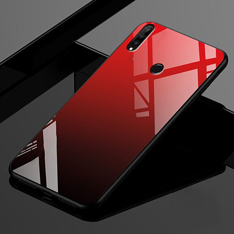 Carcasa Bumper Funda Silicona Espejo Gradiente Arco iris para Huawei Nova 4e Rojo