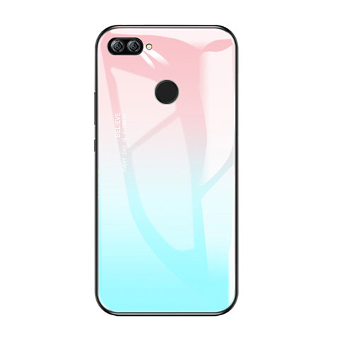 Carcasa Bumper Funda Silicona Espejo Gradiente Arco iris para Huawei P Smart Azul Cielo