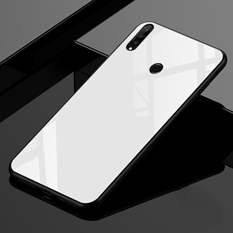 Carcasa Bumper Funda Silicona Espejo Gradiente Arco iris para Huawei P30 Lite Blanco