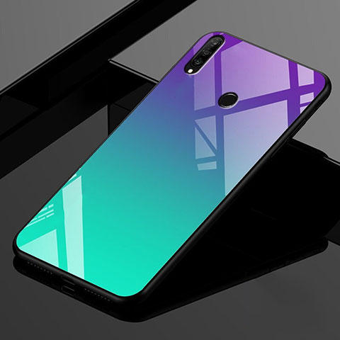 Carcasa Bumper Funda Silicona Espejo Gradiente Arco iris para Huawei P30 Lite New Edition Verde