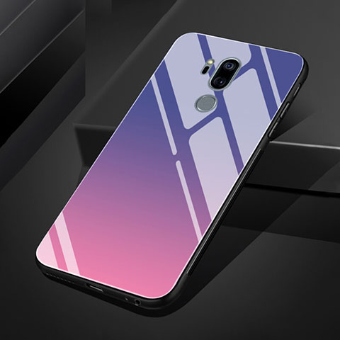 Carcasa Bumper Funda Silicona Espejo Gradiente Arco iris para LG G7 Morado