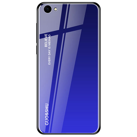 Carcasa Bumper Funda Silicona Espejo Gradiente Arco iris para Oppo A3 Azul