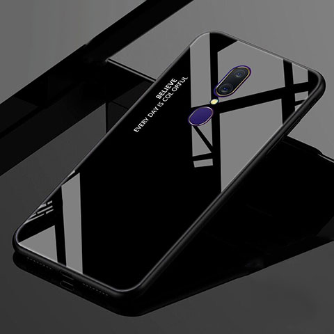 Carcasa Bumper Funda Silicona Espejo Gradiente Arco iris para Oppo A9 Negro
