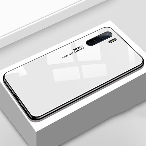 Carcasa Bumper Funda Silicona Espejo Gradiente Arco iris para Oppo A91 Blanco