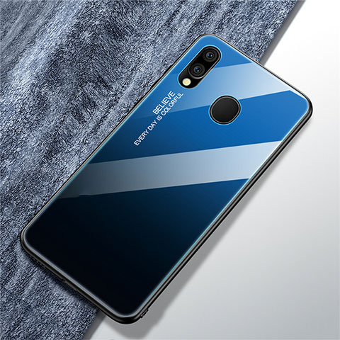 Carcasa Bumper Funda Silicona Espejo Gradiente Arco iris para Samsung Galaxy A40 Azul