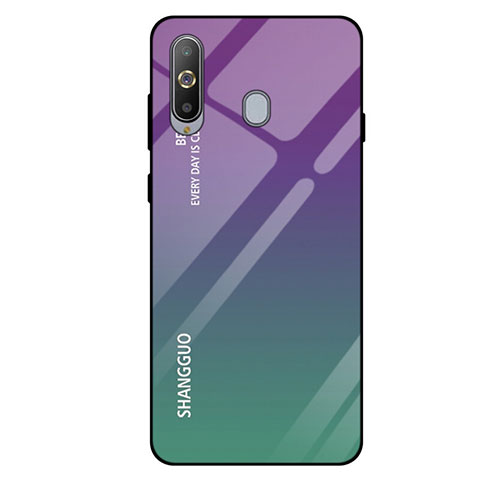 Carcasa Bumper Funda Silicona Espejo Gradiente Arco iris para Samsung Galaxy A8s SM-G8870 Verde