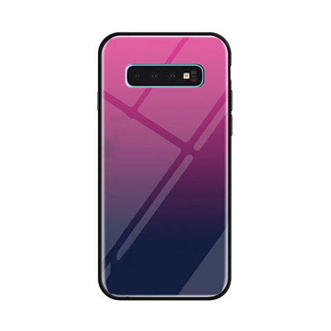 Carcasa Bumper Funda Silicona Espejo Gradiente Arco iris para Samsung Galaxy S10 5G Morado