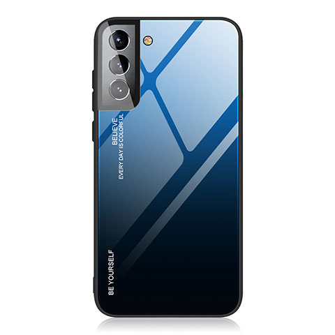 Carcasa Bumper Funda Silicona Espejo Gradiente Arco iris para Samsung Galaxy S22 Plus 5G Azul