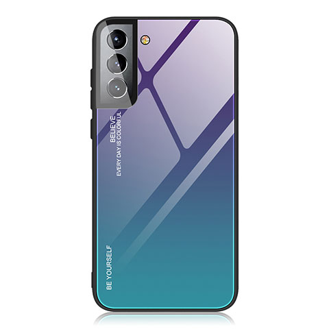 Carcasa Bumper Funda Silicona Espejo Gradiente Arco iris para Samsung Galaxy S22 Plus 5G Morado