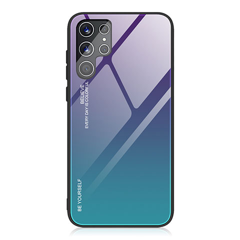 Carcasa Bumper Funda Silicona Espejo Gradiente Arco iris para Samsung Galaxy S23 Ultra 5G Morado