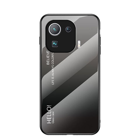 Carcasa Bumper Funda Silicona Espejo Gradiente Arco iris para Xiaomi Mi 11 Pro 5G Gris