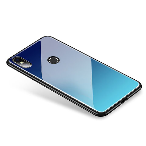 Carcasa Bumper Funda Silicona Espejo Gradiente Arco iris para Xiaomi Mi 8 Azul Cielo
