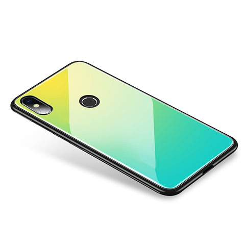 Carcasa Bumper Funda Silicona Espejo Gradiente Arco iris para Xiaomi Mi 8 Verde
