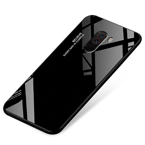 Carcasa Bumper Funda Silicona Espejo Gradiente Arco iris para Xiaomi Pocophone F1 Negro