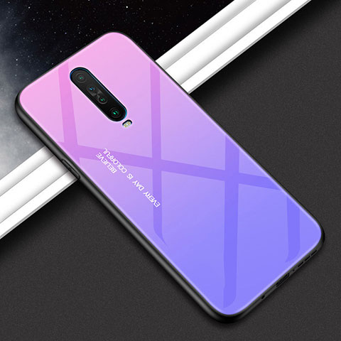 Carcasa Bumper Funda Silicona Espejo Gradiente Arco iris para Xiaomi Redmi K30 4G Morado
