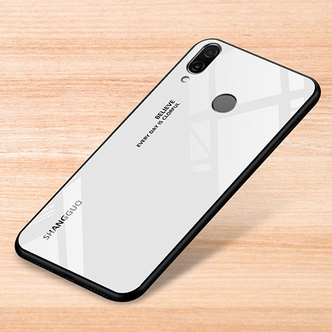 Carcasa Bumper Funda Silicona Espejo Gradiente Arco iris para Xiaomi Redmi Note 7 Blanco