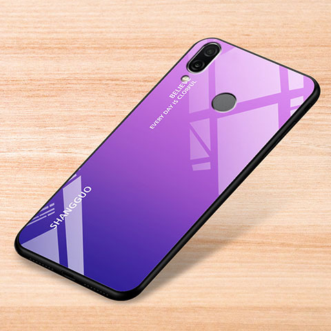 Carcasa Bumper Funda Silicona Espejo Gradiente Arco iris para Xiaomi Redmi Note 7 Morado
