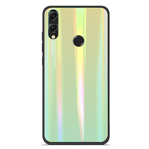 Carcasa Bumper Funda Silicona Espejo Gradiente Arco iris R01 para Huawei Honor V10 Lite Verde