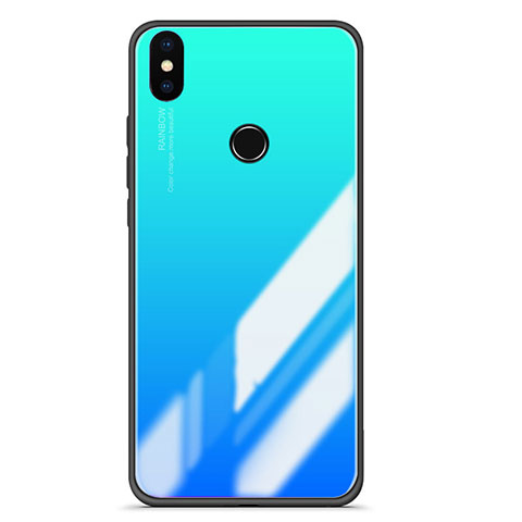 Carcasa Bumper Funda Silicona Espejo Gradiente para Xiaomi Mi A2 Azul Cielo