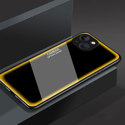 Carcasa Bumper Funda Silicona Espejo M01 para Apple iPhone 13 Mini Amarillo