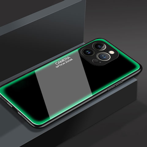 Carcasa Bumper Funda Silicona Espejo M01 para Apple iPhone 13 Pro Verde