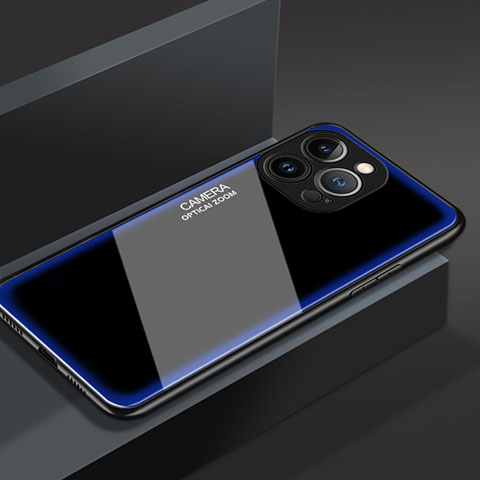 Carcasa Bumper Funda Silicona Espejo M01 para Apple iPhone 14 Pro Azul