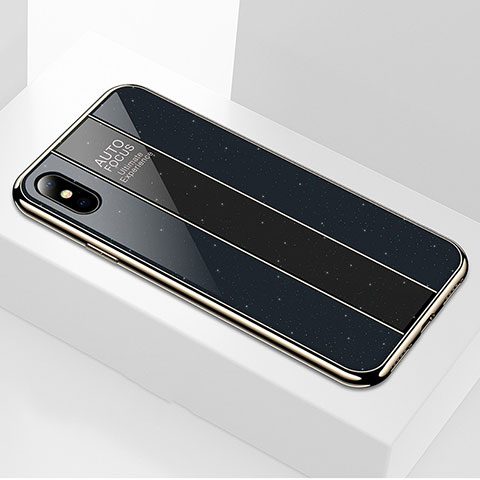 Carcasa Bumper Funda Silicona Espejo M01 para Apple iPhone Xs Negro