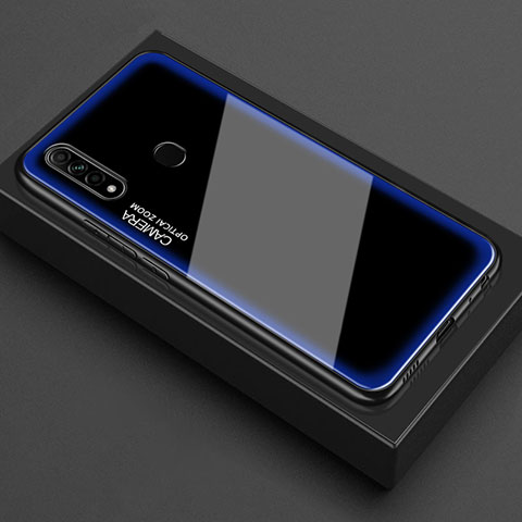 Carcasa Bumper Funda Silicona Espejo M01 para Oppo A8 Azul
