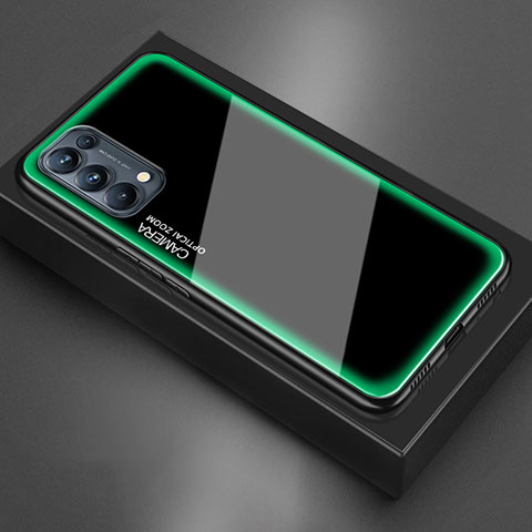 Carcasa Bumper Funda Silicona Espejo M01 para Oppo Reno5 Pro 5G Verde