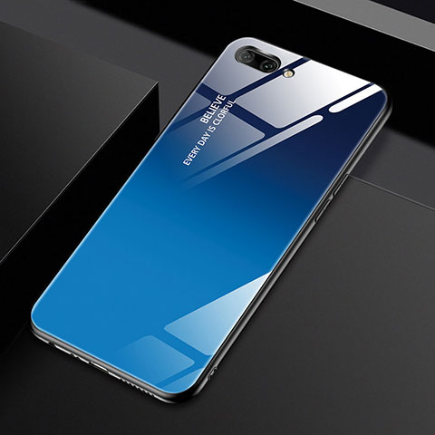 Carcasa Bumper Funda Silicona Espejo M02 para Oppo A5 Azul