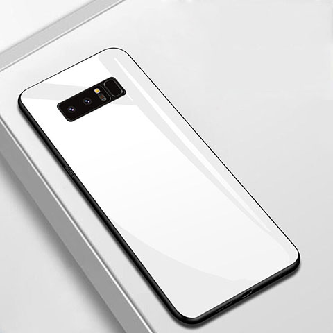 Carcasa Bumper Funda Silicona Espejo M02 para Samsung Galaxy Note 8 Blanco