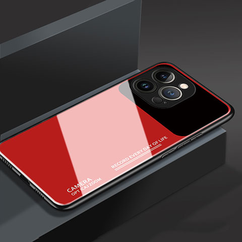 Carcasa Bumper Funda Silicona Espejo M03 para Apple iPhone 13 Pro Max Rojo