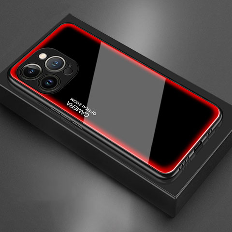 Carcasa Bumper Funda Silicona Espejo para Apple iPhone 13 Pro Max Rojo
