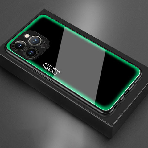 Carcasa Bumper Funda Silicona Espejo para Apple iPhone 13 Pro Max Verde