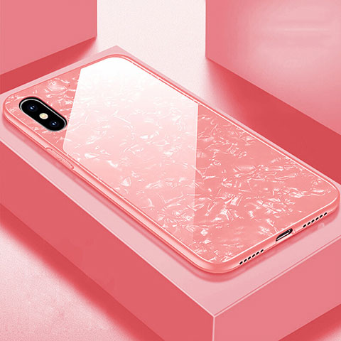 Carcasa Bumper Funda Silicona Espejo para Apple iPhone Xs Oro Rosa
