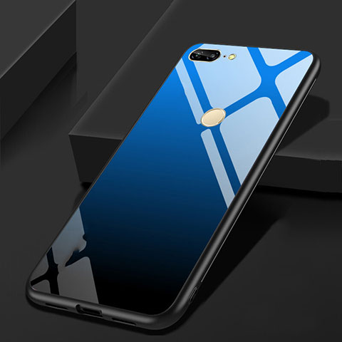 Carcasa Bumper Funda Silicona Espejo para Huawei Honor 9 Lite Azul y Negro