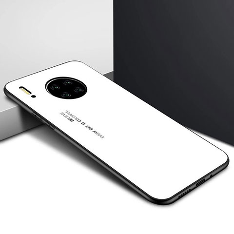 Carcasa Bumper Funda Silicona Espejo para Huawei Mate 30 Pro Blanco