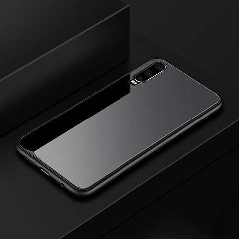Carcasa Bumper Funda Silicona Espejo para Huawei P30 Negro