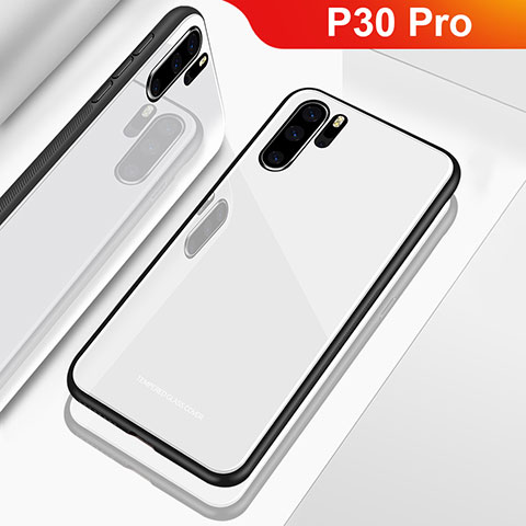 Carcasa Bumper Funda Silicona Espejo para Huawei P30 Pro Blanco