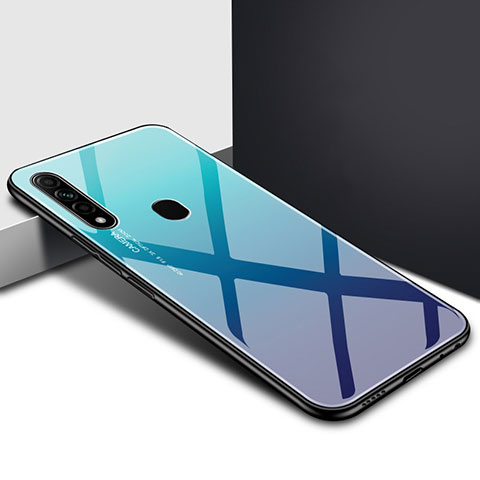 Carcasa Bumper Funda Silicona Espejo para Oppo A31 Azul Cielo