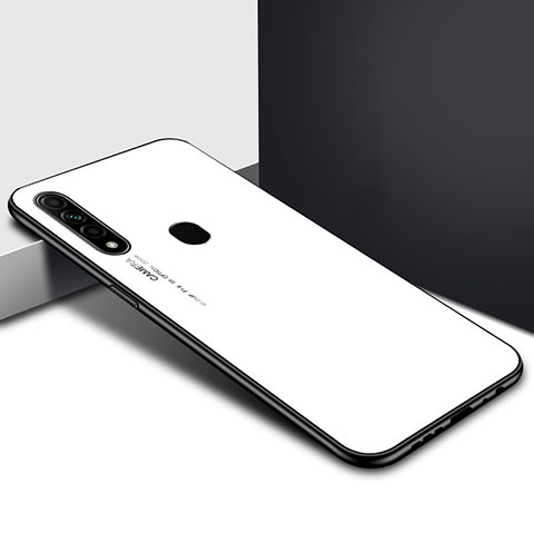 Carcasa Bumper Funda Silicona Espejo para Oppo A31 Blanco