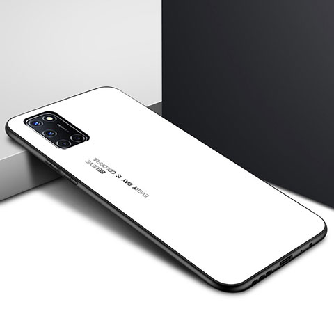 Carcasa Bumper Funda Silicona Espejo para Oppo A72 Blanco