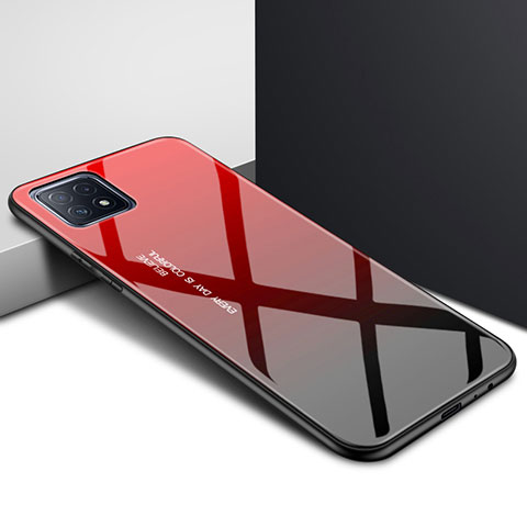 Carcasa Bumper Funda Silicona Espejo para Oppo A73 5G Rojo
